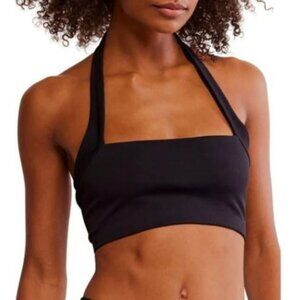 Free People Intimately Black Margo Seamless Halter Bralette Top Size M/L